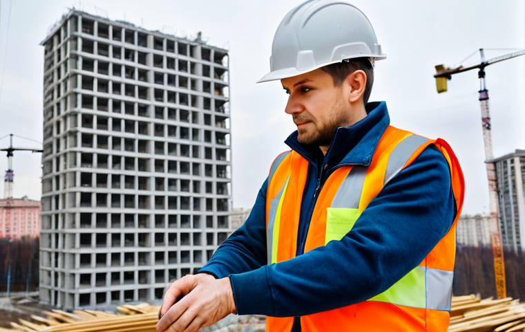 **

"A professional engineer, fully clothed in appropriate work attire (hard hat, safety vest), inspecting a construction site focused on energy-efficient building materials. The site is in Moscow, with modern buildings in the background. Perfect anatomy, correct proportions, natural pose, professional, modest, safe for work, appropriate content, high quality, well-formed hands, proper finger count, natural body proportions."

**