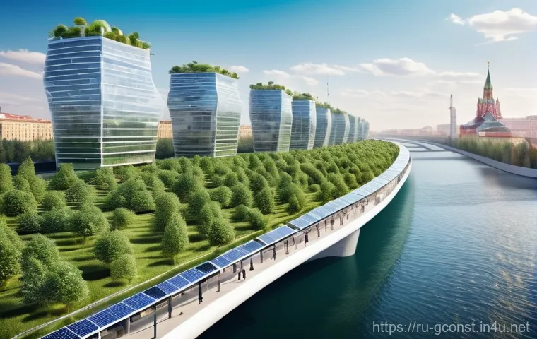 친환경건설기사 시험 대비 스터디 그룹 운영 - **Prompt:** A vibrant, futuristic eco-cityscape inspired by Moscow or St. Petersburg, showcasing adv...