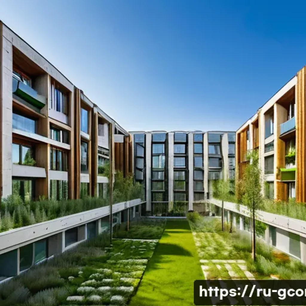 친환경건설기사 실무에서 유용한 팁 - **Prompt 1: Modern "Green" Residential Complex in Russia**
"A visually striking, modern 'green' ...