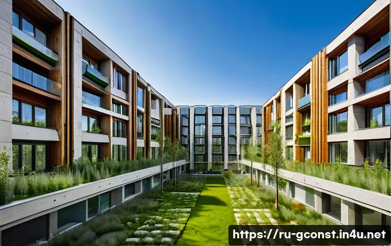 친환경건설기사 실무에서 유용한 팁 - **Prompt 1: Modern "Green" Residential Complex in Russia**
"A visually striking, modern 'green' ...