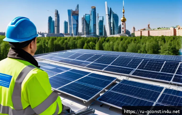 친환경건설기사 자격증의 미래 전망 - A modern urban construction site in Moscow focused on eco-friendly building practices: cranes and wo...